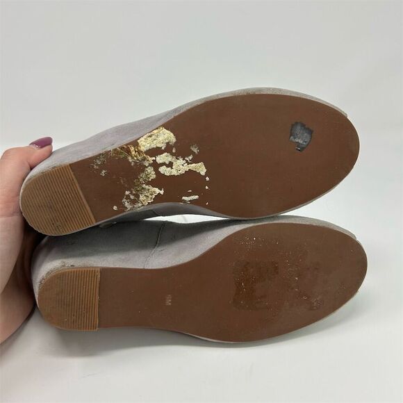 Jeffrey Campbell Women's Light Gray Peep Toe Wedge Heels Size 6 Classic Summer - Picture 9 of 15